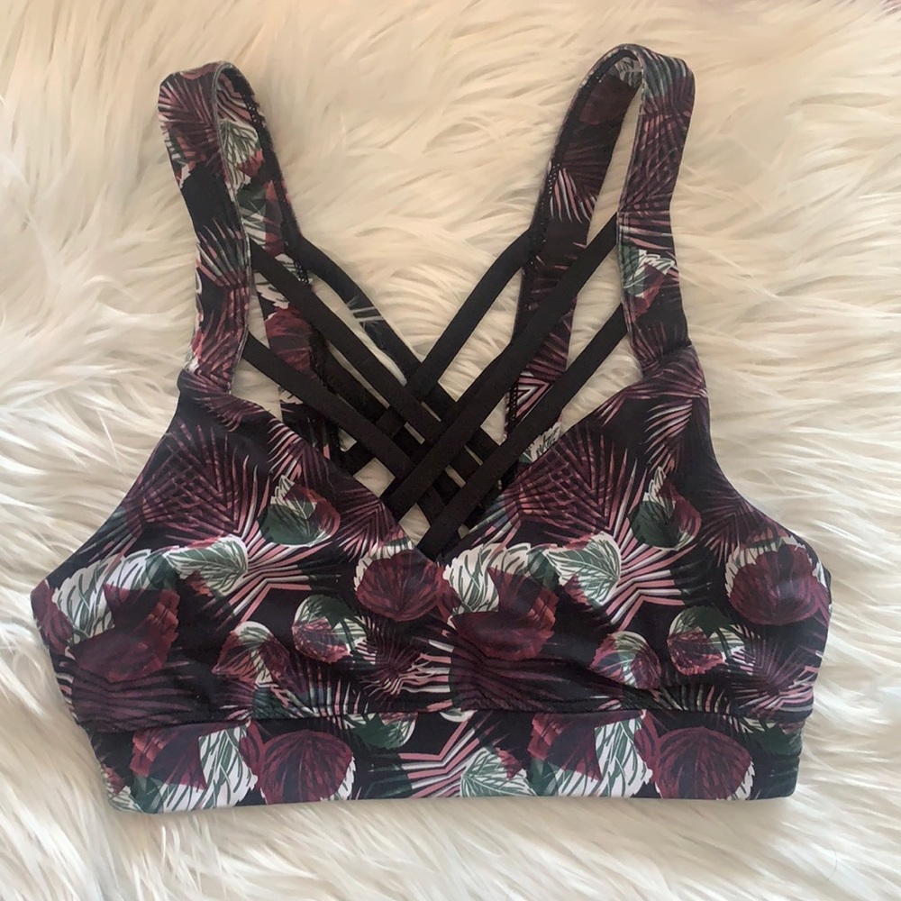 Kyodan Tropical Leaf Print Sports Bra